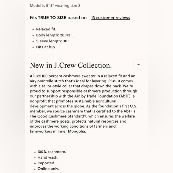 NWT J CREW Collection cashmere sailor-collar pointelle sweater in navy - Picture 5 of 5